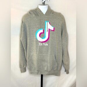 3XL - Men’s Custom Grey Tik Tok Logo Hoodie